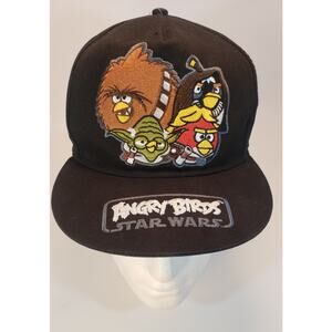 ANGRY BIRDS STARS WARS BLACK ADJUSTABLE SNAPBACK 2012 LUCAS FILM VGUC HAT CAP